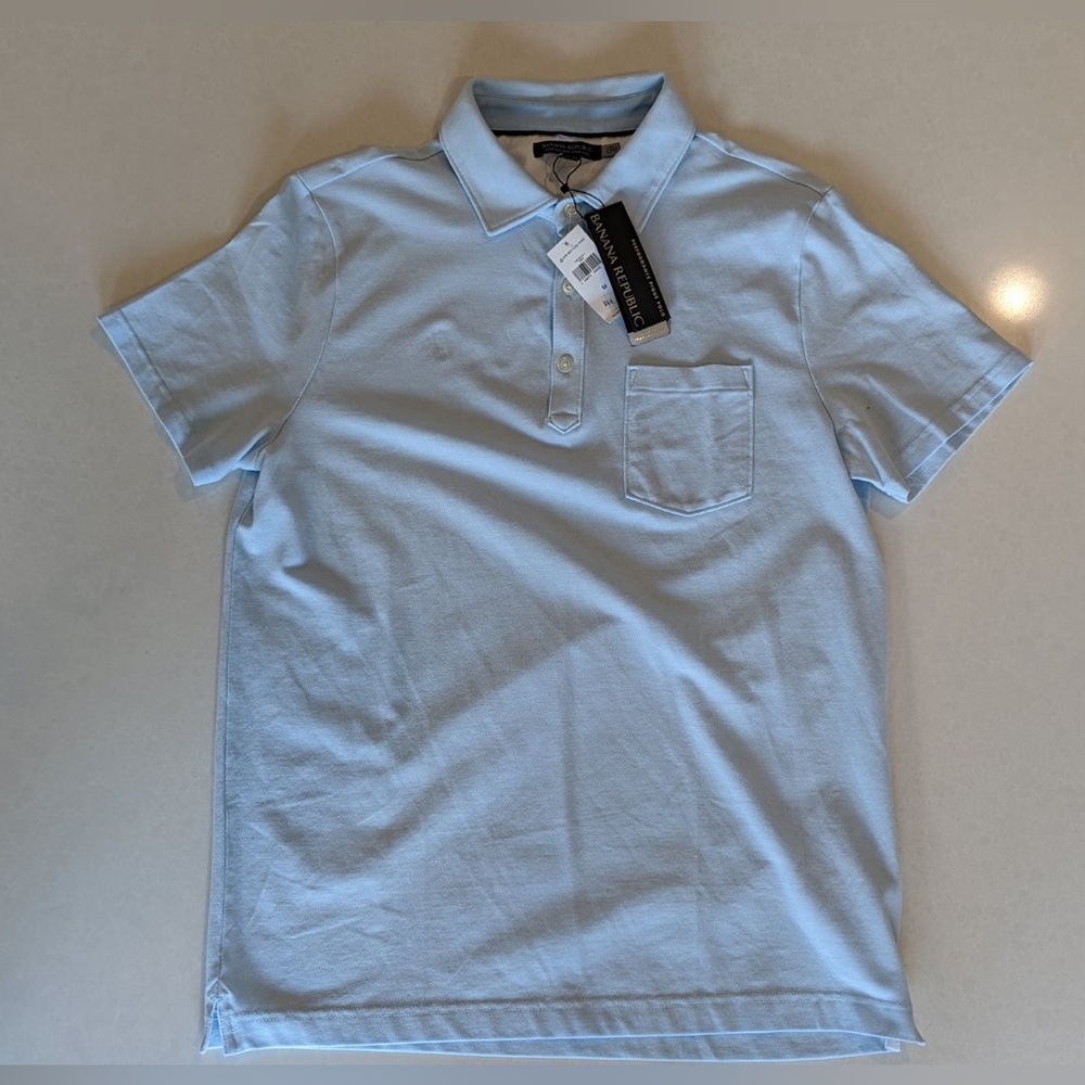 Blue polo shirt